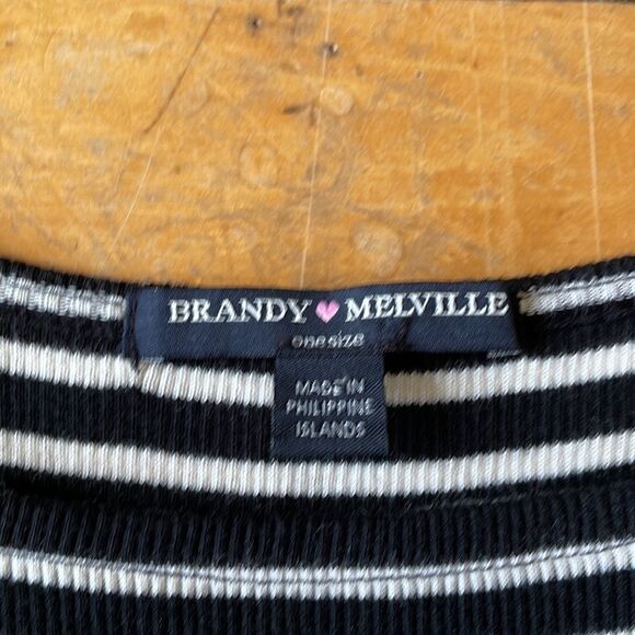 Brandy Melville Black White Spaghetti Strap Flare Mini Dress One size - Picture 2 of 8